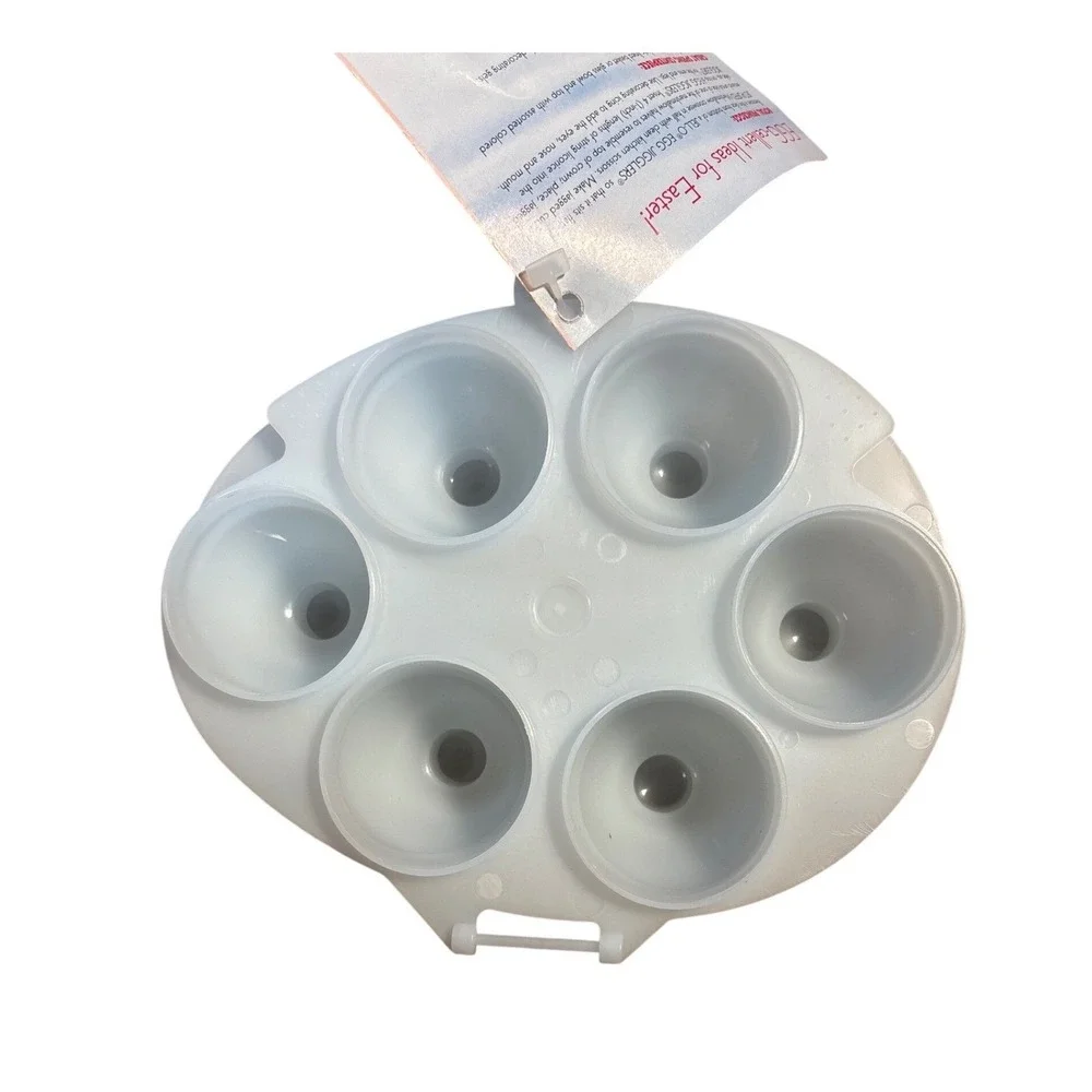 Jell-O Egg Jigglers Mold White Plastic‎ Easter 6 Cavity Gelatin 3D Egg Maker